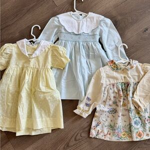 Vintage Toddler Smocked Dresses & Blouse - Size 2.5-3 years